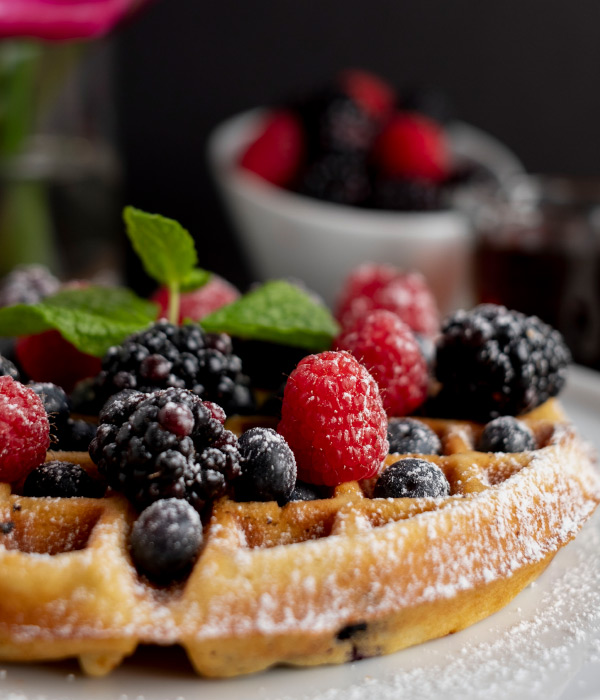 Image of Bistro Menil's Belgian Waffle with Fruit